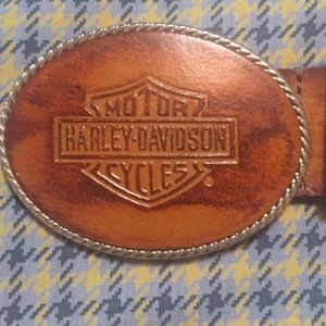 SALE Genuine Stamped Leather Harley Davidson Belt